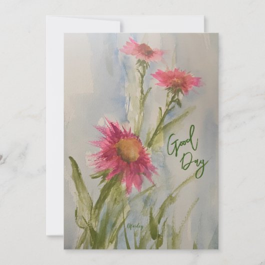 Carte de marguerites roses (Devant)