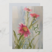 Carte de marguerites roses (Devant / Derrière)