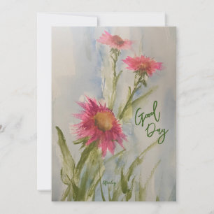 Carte de marguerites roses