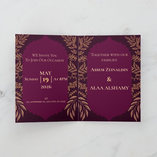 carte de mariage (Intérieur)