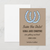 Carte de mariage à cheval à fer à cheval occidenta (Devant / Derrière)