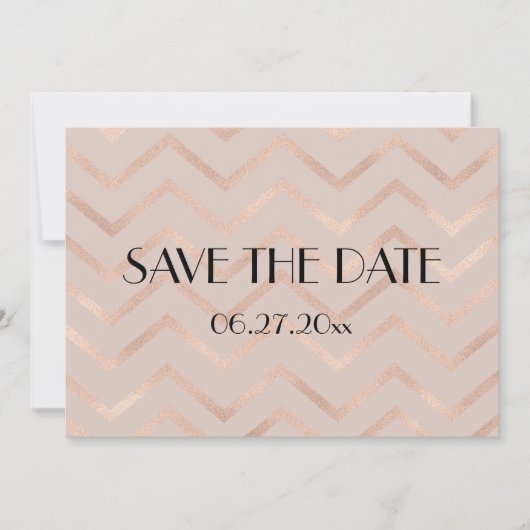 Carte de mariage à conserver Chevron Rose Gold (Devant)
