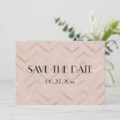 Carte de mariage à conserver Chevron Rose Gold (Debout devant)