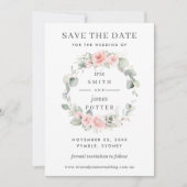 Carte de mariage à conserver de florale rose paste (Devant)