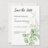 Carte de mariage à date de sauvegarde d'eucalyptus (Devant)