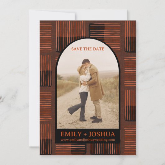 Carte de mariage à date fixe Automne Tomber à plat (Devant)