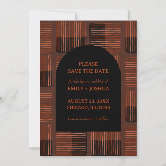 Carte de mariage à date fixe Automne Tomber à plat (Dos)