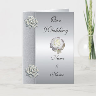 Carte de mariage à date fixe gris argent