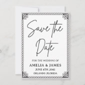 Carte de mariage à encadrure celtique "Save the Da (Devant)