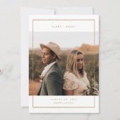 Carte de mariage à encadrure dorée pour annoncer l (Devant)