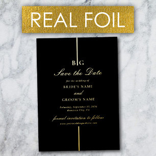 Carte de mariage à feuille d'or véritable noire po