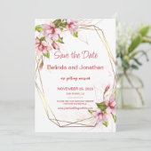 Carte de mariage à fleurs de magnolia à conserver (Debout devant)