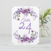 Carte de Mariage à fleurs violet Lavender (Debout devant)