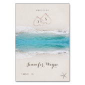 Carte de mariage à la plage avec coeurs dans le sa (Par défaut)