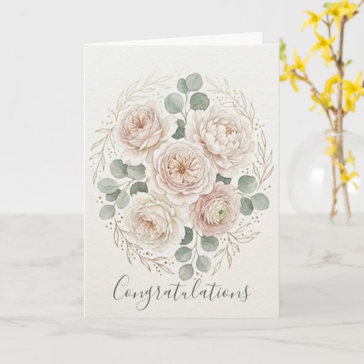 Carte de mariage à l'aquarelle de luxe (Fleur jaune)
