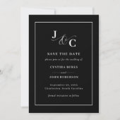 Carte de mariage à monogramme esperluette "Save th (Devant)