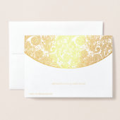 Carte de mariage à motif élégant en feuille gravée (Derrière avec enveloppe)