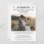 Carte de mariage à photo de journal rustique pour  (Devant)