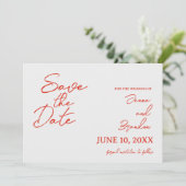 Carte de mariage à plat 'Coquelicot Rouge' pour an (Debout devant)