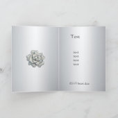 Carte de mariage à retenir la date Gris Argent (Intérieur)