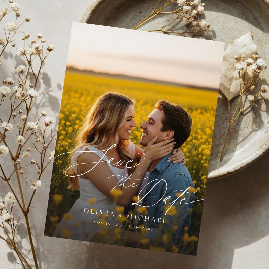 Carte de Mariage à Sauvegarder avec Code QR Photo