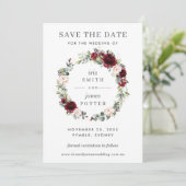 Carte de mariage à save the date Florale Rouge de (Debout devant)