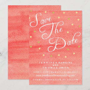 Carte de mariage à texture d'aquarelle rose pour a
