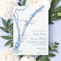 Carte de mariage Airlie Gardens Navy Wilmington NC