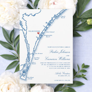 Carte de mariage Airlie Gardens Navy Wilmington NC