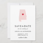 Carte de mariage Alabama Blush (Devant)