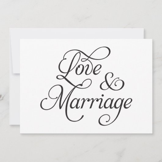 Carte de mariage Amour & Mariage (Devant)