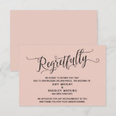 Carte de mariage annulé avec élégance et regrets (Devant / Derrière)
