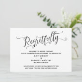 Carte de mariage annulé avec regret et élégance (Debout devant)