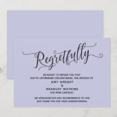 Carte de mariage annulé élégamment lavande avec re (Devant / Derrière)