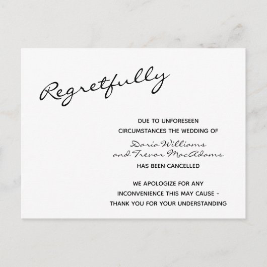 Carte de mariage annulée (Devant)