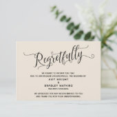 Carte de mariage annulée élégamment avec regret (Debout devant)