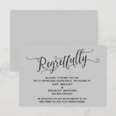 Carte de mariage annulée élégamment regrettable gr (Devant / Derrière)