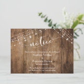 Carte de mariage annulée en bois rustique et lumiè (Debout devant)