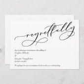 Carte de mariage annulée "Regrettablement" élégant (Devant / Derrière)