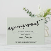 Carte de mariage annulée Sage Modern Handwriting (Debout devant)