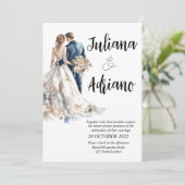 Carte de mariage aquarelle moderne pour jeune mari (Debout devant)