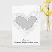 Carte de mariage argentée de coeur pour les (Fleur jaune)