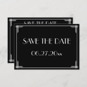 Carte de mariage Art Déco Gatsby pour Save The Dat (Devant / Derrière)