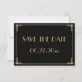 Carte de mariage Art Déco Gatsby pour Save The Dat (Devant)