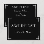 Carte de mariage Art Déco Gatsby Save The Date (Devant / Derrière)