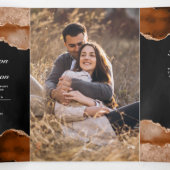 Carte de mariage au code QR sur Marbre d'agate Ora (Intérieur au milieu)