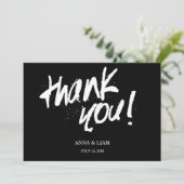 Carte de mariage au lettrage pinceau merci (Debout devant)