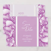 Carte de mariage aux orchidées ornée avec save the (Devant / Derrière)