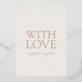 Carte de mariage avec amour en véritable feuille d (Devant)