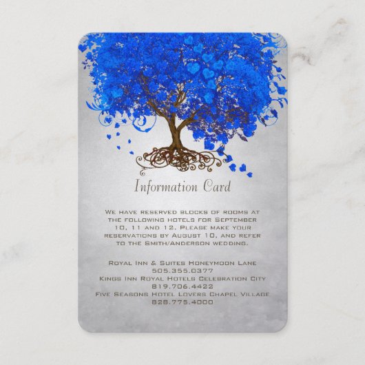 Carte de mariage avec arbre à feuilles en forme de (Devant)